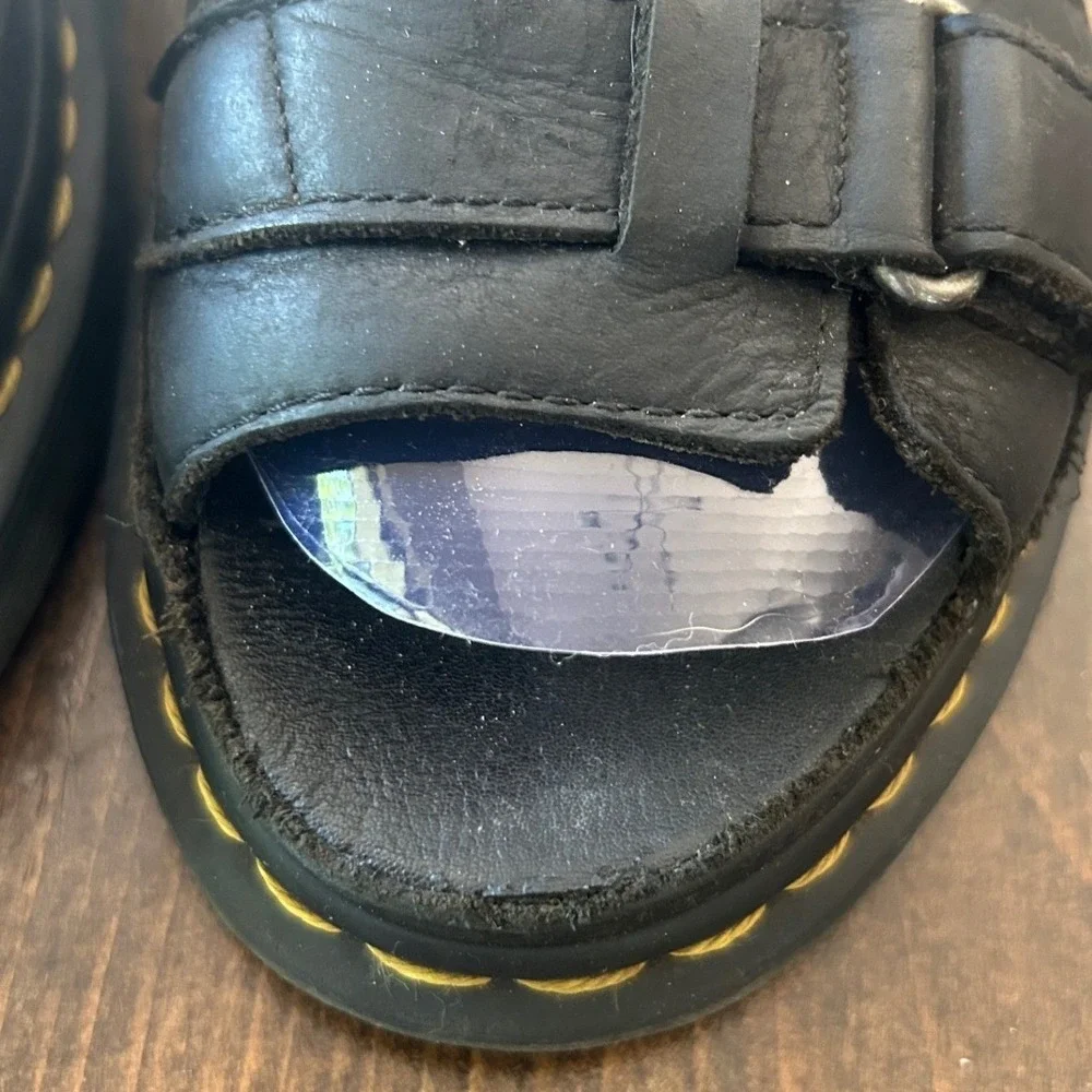 Dr. Martens Fisherman Sandals Black Leather Caged Buckle AirWair Sole Unisex